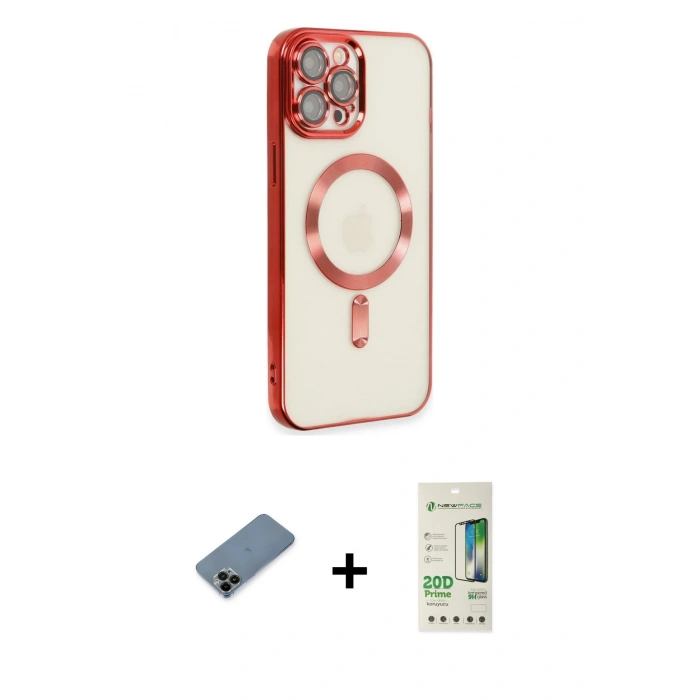 MARSİLYAN™- iPhone 12 Pro Max Kılıf Nova Işık Özel Seri - Siyah 20D Premium Cam Ekran Koruyucu + Shine Kamera Lens Koruma Cam - SH