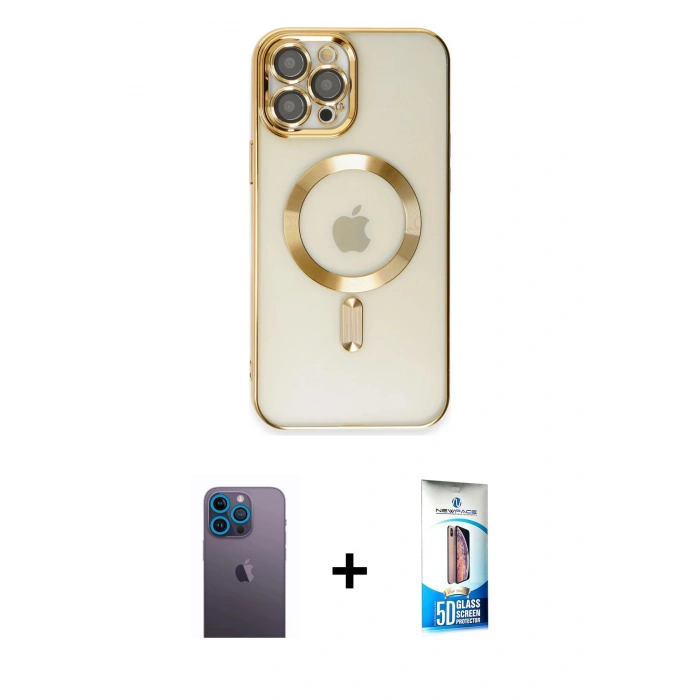 MARSİLYAN™- iPhone 12 Pro Max Kılıf Nova Işık Özel Seri - Siyah 5D Eko Cam Ekran Koruyucu + Neon Fosforlu Kamera Lens - MI