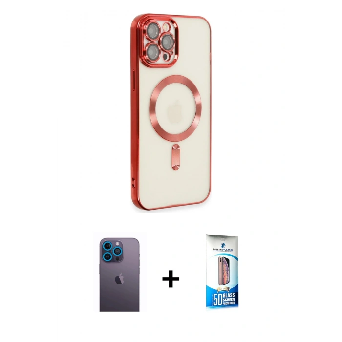 MARSİLYAN™- iPhone 12 Pro Max Kılıf Nova Işık Özel Seri - Siyah 5D Eko Cam Ekran Koruyucu + Neon Fosforlu Kamera Lens - MI