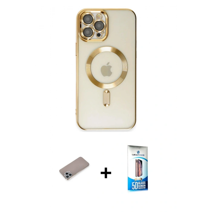 MARSİLYAN™- iPhone 12 Pro Max Kılıf Nova Işık Özel Seri - Siyah 5D Eko Cam Ekran Koruyucu + Shine Kamera Lens Koruma Cam - SABE