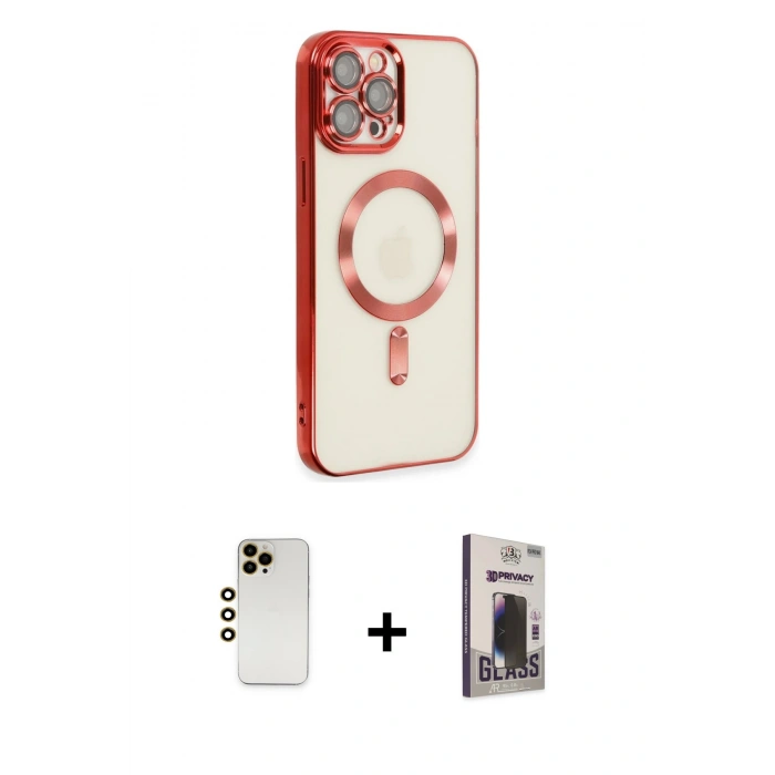 MARSİLYAN™- iPhone 12 Pro Max Kılıf Nova Işık Özel Seri - Siyah Bilvis Hayalet Cam Ekran Koruyucu + Shine Kamera Lens - GD