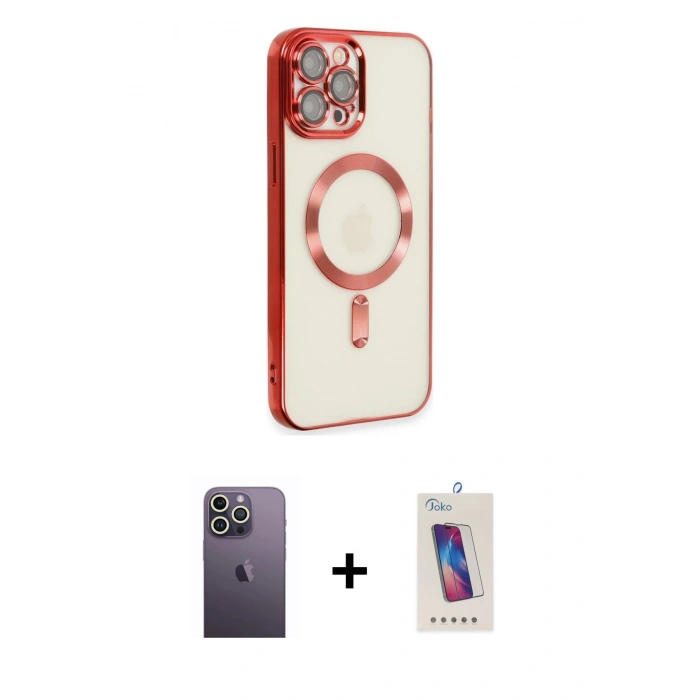MARSİLYAN™- iPhone 12 Pro Max Kılıf Nova Işık Özel Seri - Siyah Joko 5D Cam + Neon Fosforlu Kamera Lens - BZ