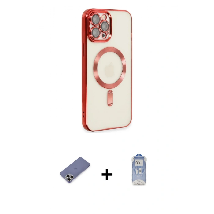 MARSİLYAN™- iPhone 12 Pro Max Kılıf Nova Işık Özel Seri - Siyah Joko Magic 5D Cam + Metal Kamera Lens Koruma Cam - GD