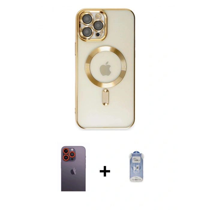 MARSİLYAN™- iPhone 12 Pro Max Kılıf Nova Işık Özel Seri - Siyah Joko Magic 5D Cam + Neon Fosforlu Kamera Lens - TU