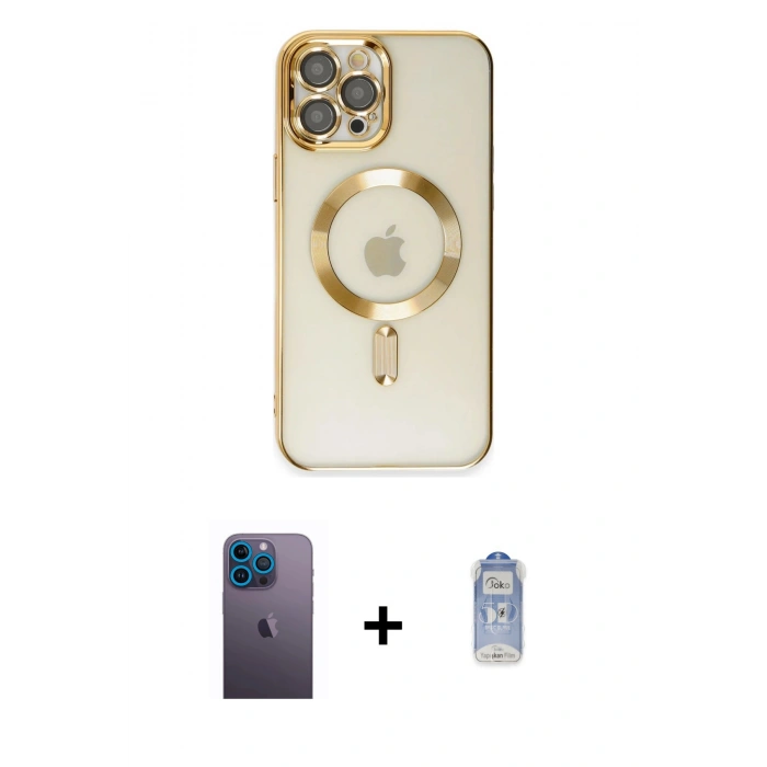 MARSİLYAN™- iPhone 12 Pro Max Kılıf Nova Işık Özel Seri - Siyah Joko Magic 5D Cam + Neon Fosforlu Kamera Lens - MI
