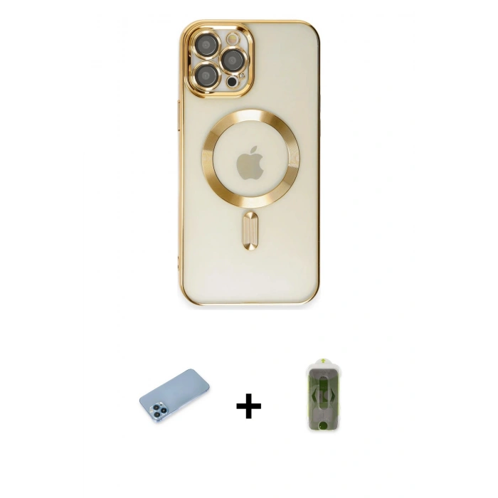 MARSİLYAN™- iPhone 12 Pro Max Kılıf Nova Işık Özel Seri - Siyah Joko Magic 5D Hayalet Cam + Shine Kamera Lens Koruma Cam - MI