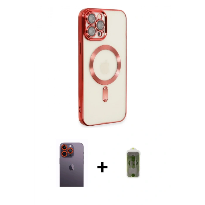 MARSİLYAN™- iPhone 12 Pro Max Kılıf Nova Işık Özel Seri - Siyah Joko Magic 5D Hayalet Cam + Neon Fosforlu Kamera Lens - TU