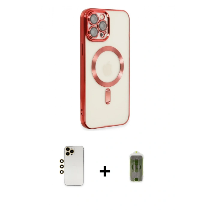 MARSİLYAN™- iPhone 12 Pro Max Kılıf Nova Işık Özel Seri - Siyah Joko Magic 5D Hayalet Cam + Shine Kamera Lens - GD