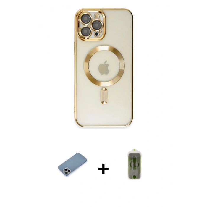 MARSİLYAN™- iPhone 12 Pro Max Kılıf Nova Işık Özel Seri - Siyah Joko Magic 5D Hayalet Cam + Shine Kamera Lens Koruma Cam - GS