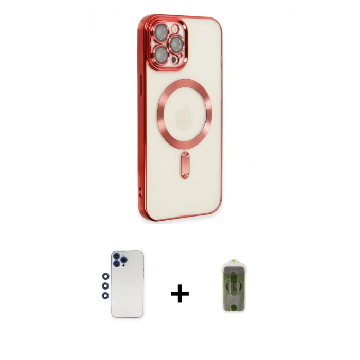 MARSİLYAN™- iPhone 12 Pro Max Kılıf Nova Işık Özel Seri - Siyah Joko Magic 5D Hayalet Cam + Shine Kamera Lens - LT