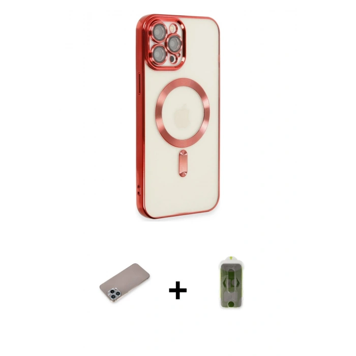 MARSİLYAN™- iPhone 12 Pro Max Kılıf Nova Işık Özel Seri - Siyah Joko Magic 5D Hayalet Cam + Shine Kamera Lens Koruma Cam - SABE