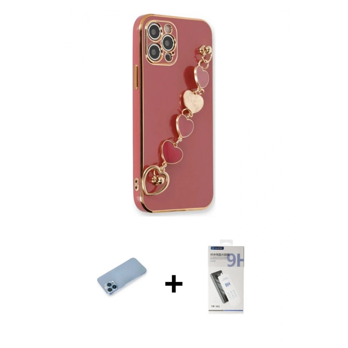 MARSİLYAN™- iPhone 12 Pro Max Kılıf Nova Işık Prime - Şeffaf Uv Polymer Nano Ekran Koruyucu + Shine Kamera Lens Koruma Cam - MI