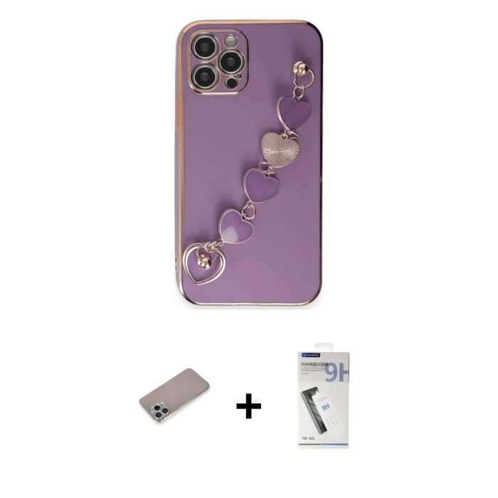 MARSİLYAN™- iPhone 12 Pro Max Kılıf Nova Işık Prime - Şeffaf Uv Polymer Nano Ekran Koruyucu + Shine Kamera Lens Koruma Cam - SABE