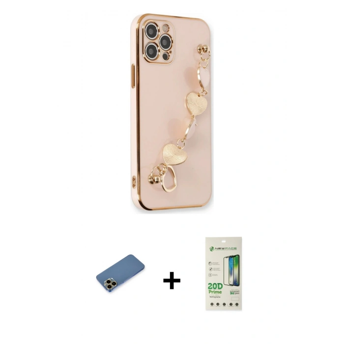 MARSİLYAN™- iPhone 12 Pro Max Kılıf Nova Işık Prime - Siyah 20D Premium Cam Ekran Koruyucu + Shine Kamera Lens Koruma Cam - GD