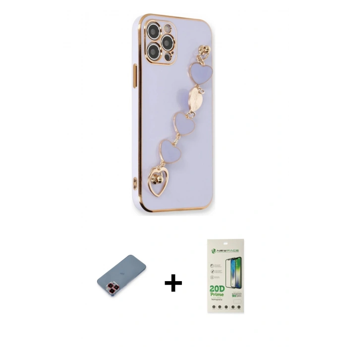 MARSİLYAN™- iPhone 12 Pro Max Kılıf Nova Işık Prime - Siyah 20D Premium Cam Ekran Koruyucu + Metal Kamera Lens Koruma Cam - KI