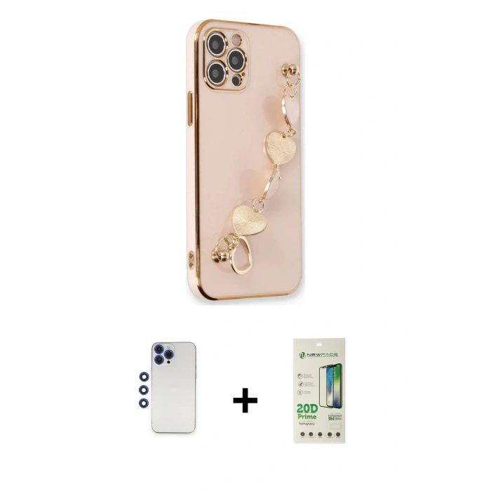 MARSİLYAN™- iPhone 12 Pro Max Kılıf Nova Işık Prime - Siyah 20D Premium Cam Ekran Koruyucu + Shine Kamera Lens - LT