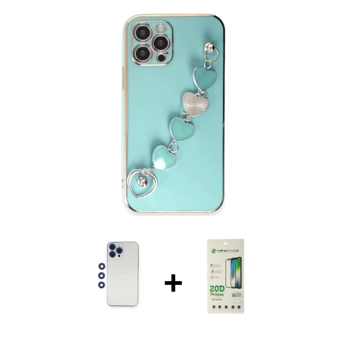 MARSİLYAN™- iPhone 12 Pro Max Kılıf Nova Işık Prime - Siyah 20D Premium Cam Ekran Koruyucu + Shine Kamera Lens - LT
