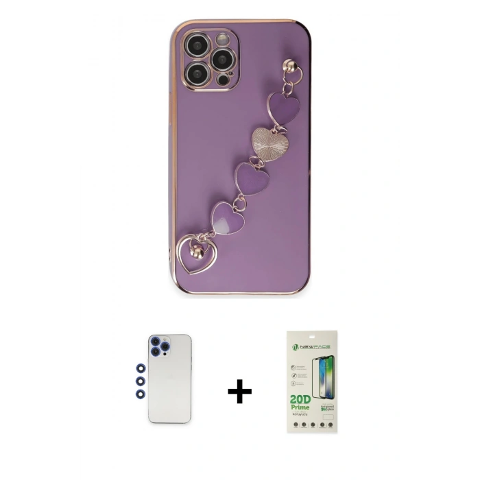 MARSİLYAN™- iPhone 12 Pro Max Kılıf Nova Işık Prime - Siyah 20D Premium Cam Ekran Koruyucu + Shine Kamera Lens - LT