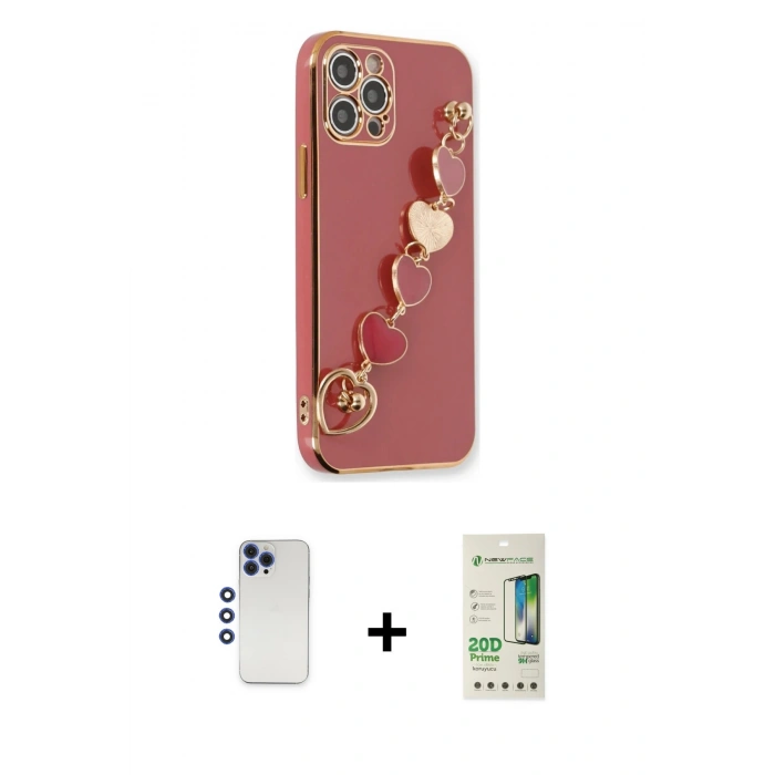 MARSİLYAN™- iPhone 12 Pro Max Kılıf Nova Işık Prime - Siyah 20D Premium Cam Ekran Koruyucu + Shine Kamera Lens - LT