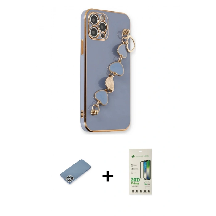 MARSİLYAN™- iPhone 12 Pro Max Kılıf Nova Işık Prime - Siyah 20D Premium Cam Ekran Koruyucu + Shine Kamera Lens Koruma Cam - GS