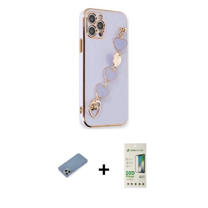MARSİLYAN™- iPhone 12 Pro Max Kılıf Nova Işık Prime - Siyah 20D Premium Cam Ekran Koruyucu + Shine Kamera Lens Koruma Cam - GS