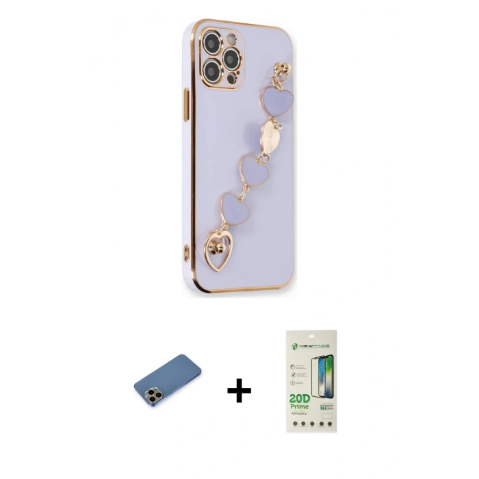 MARSİLYAN™- iPhone 12 Pro Max Kılıf Nova Işık Prime - Siyah 20D Premium Cam Ekran Koruyucu + Shine Kamera Lens Koruma Cam - GD