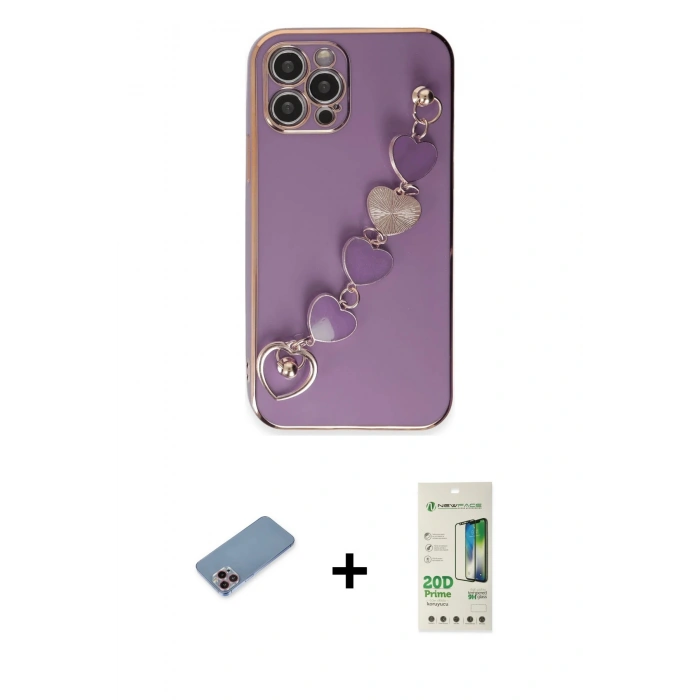 MARSİLYAN™- iPhone 12 Pro Max Kılıf Nova Işık Prime - Siyah 20D Premium Cam Ekran Koruyucu + Shine Kamera Lens Koruma Cam - PE