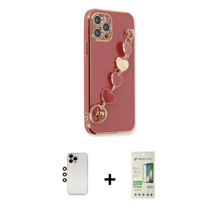 MARSİLYAN™- iPhone 12 Pro Max Kılıf Nova Işık Prime - Siyah 20D Premium Cam Ekran Koruyucu + Shine Kamera Lens - GD
