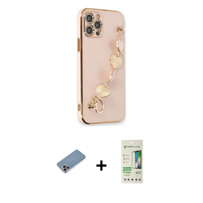 MARSİLYAN™- iPhone 12 Pro Max Kılıf Nova Işık Prime - Siyah 20D Premium Cam Ekran Koruyucu + Shine Kamera Lens Koruma Cam - PE
