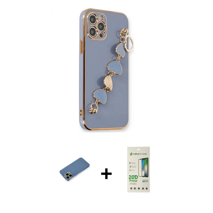 MARSİLYAN™- iPhone 12 Pro Max Kılıf Nova Işık Prime - Siyah 20D Premium Cam Ekran Koruyucu + Shine Kamera Lens Koruma Cam - GD