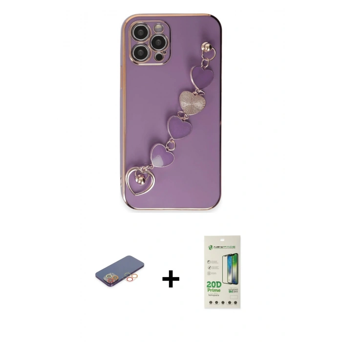 MARSİLYAN™- iPhone 12 Pro Max Kılıf Nova Işık Prime - Siyah 20D Premium Cam Ekran Koruyucu + Renkli Kamera Lens Koruma Cam - TU