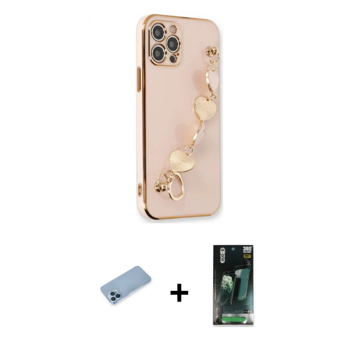 MARSİLYAN™- iPhone 12 Pro Max Kılıf Nova Işık Prime - Siyah 360 Mat Full Body Arka Koruyucu + Shine Kamera Lens Koruma Cam - MI