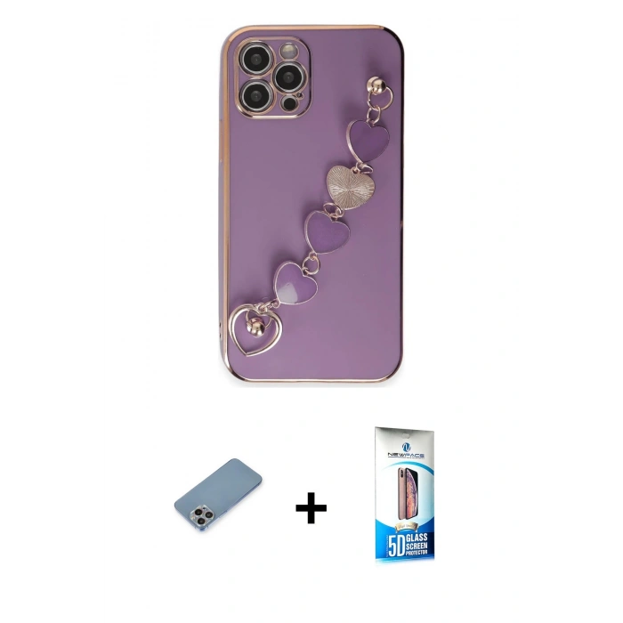 MARSİLYAN™- iPhone 12 Pro Max Kılıf Nova Işık Prime - Siyah 5D Eko Cam Ekran Koruyucu + Shine Kamera Lens Koruma Cam - GI