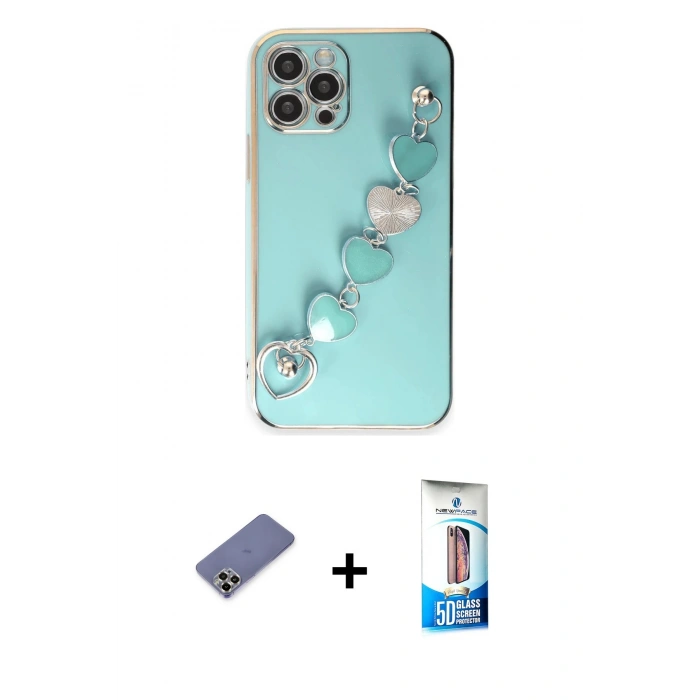 MARSİLYAN™- iPhone 12 Pro Max Kılıf Nova Işık Prime - Siyah 5D Eko Cam Ekran Koruyucu + Metal Kamera Lens Koruma Cam - GD
