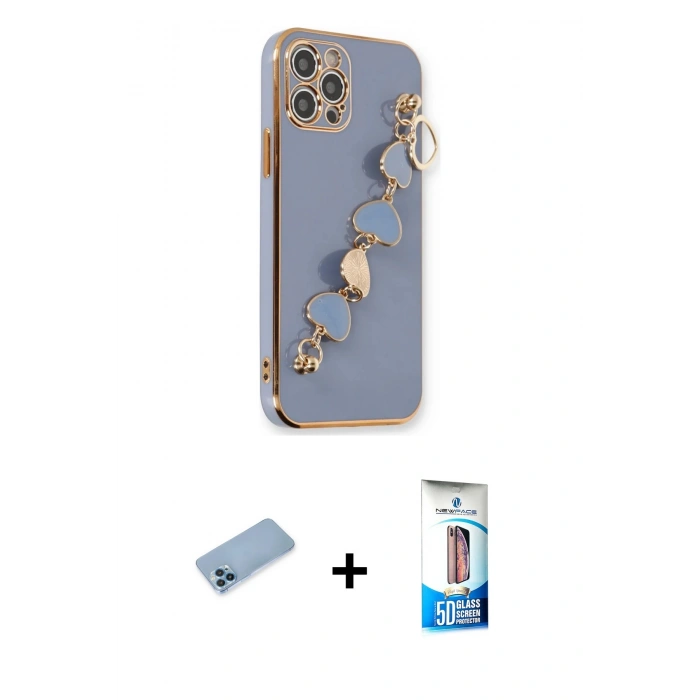 MARSİLYAN™- iPhone 12 Pro Max Kılıf Nova Işık Prime - Siyah 5D Eko Cam Ekran Koruyucu + Shine Kamera Lens Koruma Cam - MI