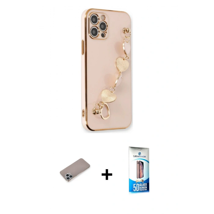 MARSİLYAN™- iPhone 12 Pro Max Kılıf Nova Işık Prime - Siyah 5D Eko Cam Ekran Koruyucu + Shine Kamera Lens Koruma Cam - SABE