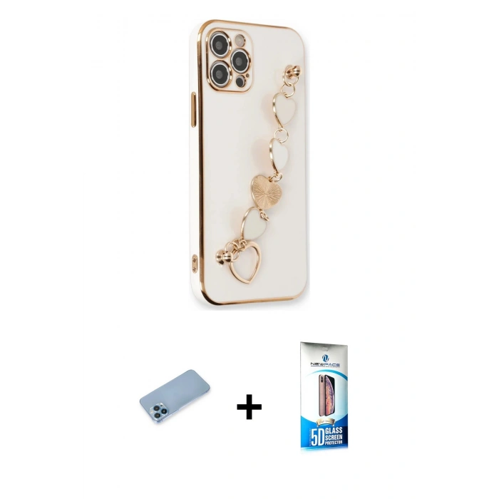MARSİLYAN™- iPhone 12 Pro Max Kılıf Nova Işık Prime - Siyah 5D Eko Cam Ekran Koruyucu + Shine Kamera Lens Koruma Cam - MI