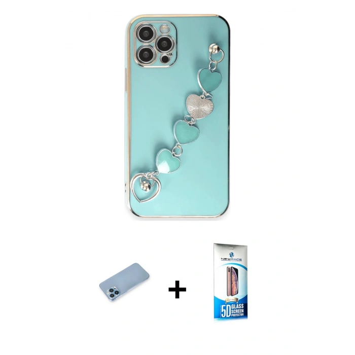 MARSİLYAN™- iPhone 12 Pro Max Kılıf Nova Işık Prime - Siyah 5D Eko Cam Ekran Koruyucu + Shine Kamera Lens Koruma Cam - MI
