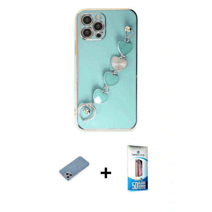 MARSİLYAN™- iPhone 12 Pro Max Kılıf Nova Işık Prime - Siyah 5D Eko Cam Ekran Koruyucu + Shine Kamera Lens Koruma Cam - GS