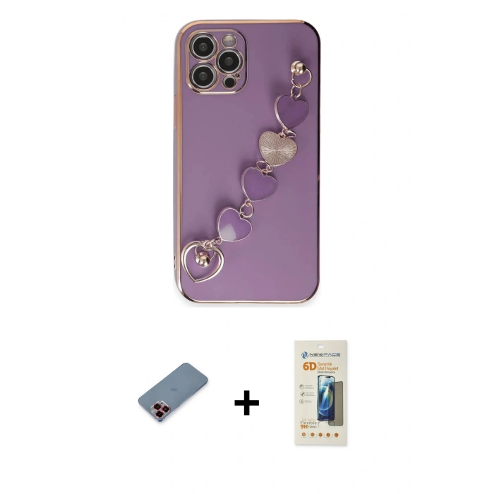 MARSİLYAN™- iPhone 12 Pro Max Kılıf Nova Işık Prime - Siyah 6D Mat Seramik Hayalet Nano Ekran Koruyucu + Metal Kamera Lens Koruma Cam - KI