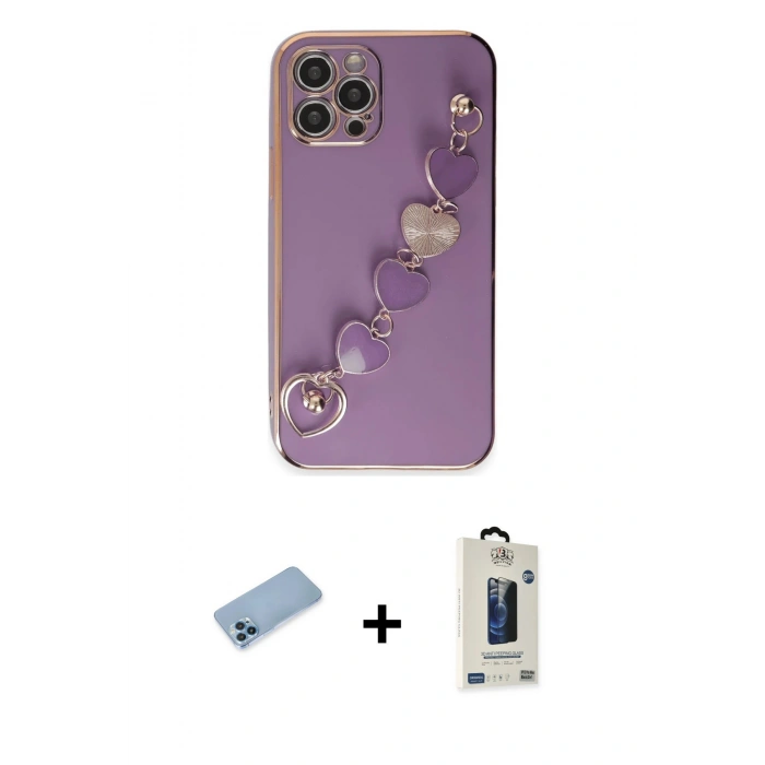 MARSİLYAN™- iPhone 12 Pro Max Kılıf Nova Işık Prime - Siyah Bilvis Hayalet Cam Ekran Koruyucu + Shine Kamera Lens Koruma Cam - MI