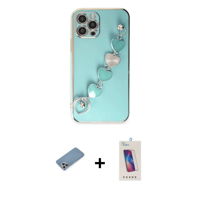 MARSİLYAN™- iPhone 12 Pro Max Kılıf Nova Işık Prime - Siyah Joko 5D Cam + Shine Kamera Lens Koruma Cam - GS