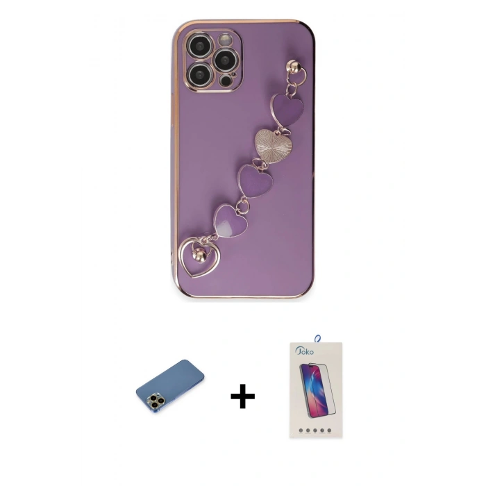 MARSİLYAN™- iPhone 12 Pro Max Kılıf Nova Işık Prime - Siyah Joko 5D Cam + Shine Kamera Lens Koruma Cam - GD