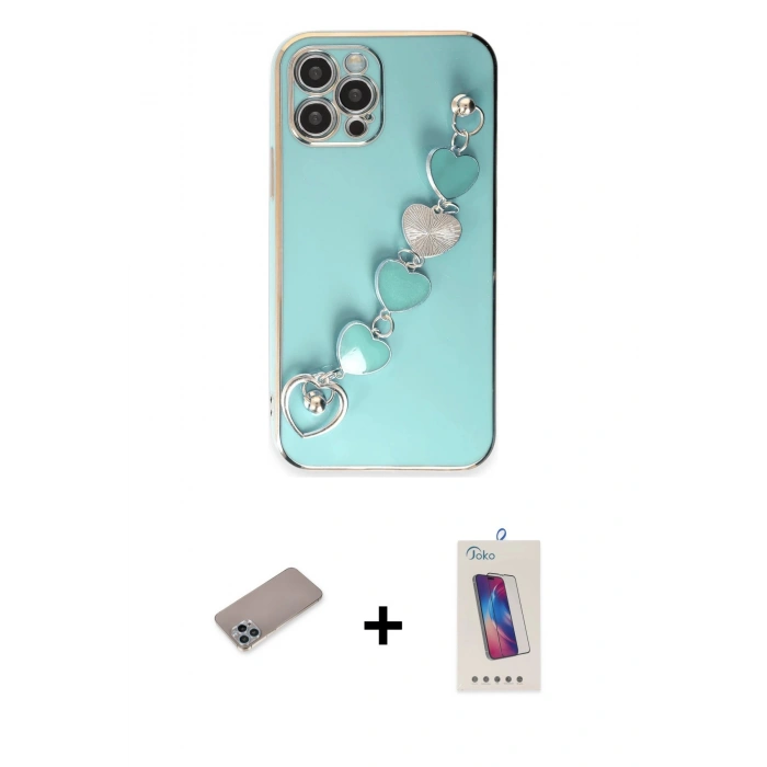 MARSİLYAN™- iPhone 12 Pro Max Kılıf Nova Işık Prime - Siyah Joko 5D Cam + Shine Kamera Lens Koruma Cam - SABE