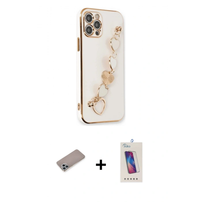 MARSİLYAN™- iPhone 12 Pro Max Kılıf Nova Işık Prime - Siyah Joko 5D Cam + Shine Kamera Lens Koruma Cam - SABE