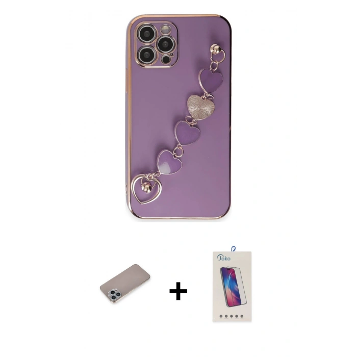MARSİLYAN™- iPhone 12 Pro Max Kılıf Nova Işık Prime - Siyah Joko 5D Cam + Shine Kamera Lens Koruma Cam - SABE