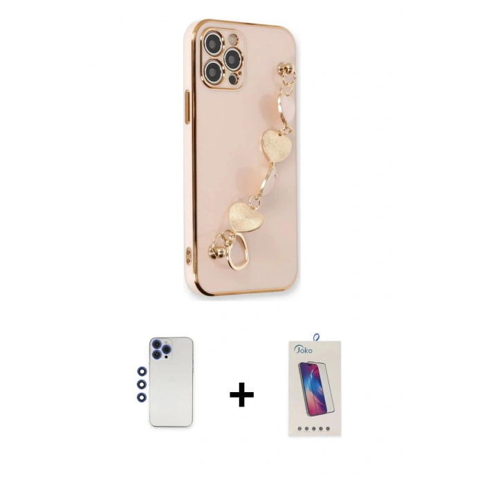 MARSİLYAN™- iPhone 12 Pro Max Kılıf Nova Işık Prime - Siyah Joko 5D Cam + Shine Kamera Lens - LT