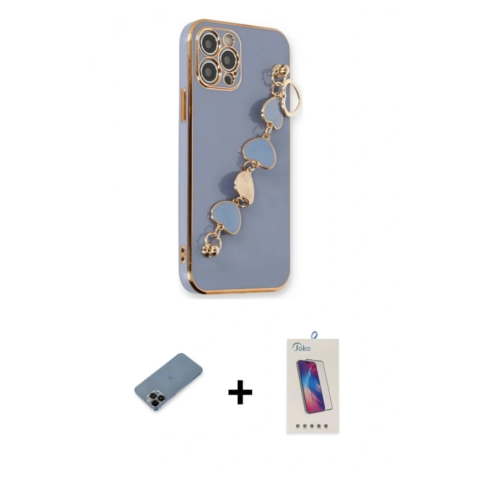 MARSİLYAN™- iPhone 12 Pro Max Kılıf Nova Işık Prime - Siyah Joko 5D Cam + Siyah Shine Kamera Lens Koruma Cam
