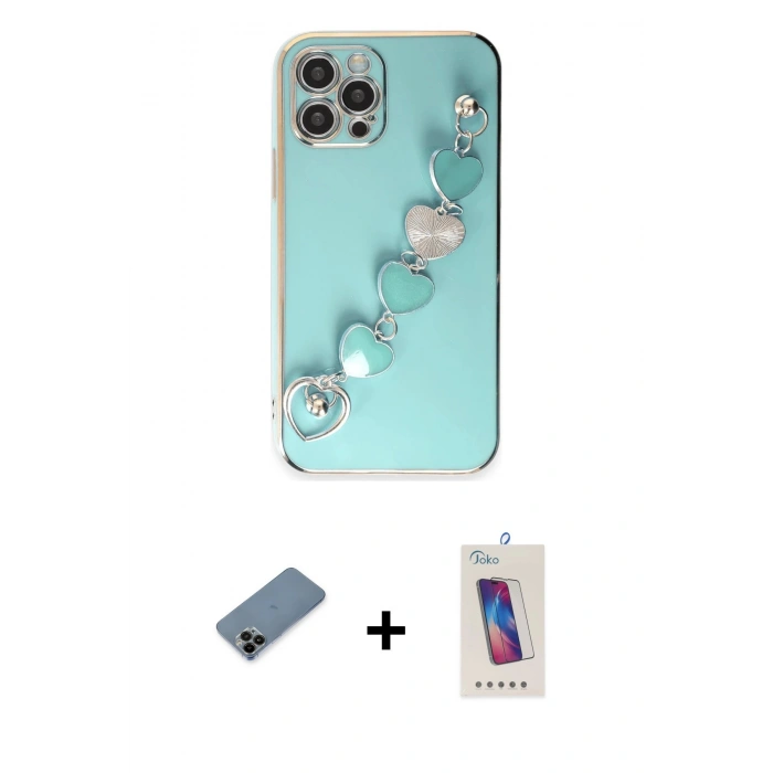 MARSİLYAN™- iPhone 12 Pro Max Kılıf Nova Işık Prime - Siyah Joko 5D Cam + Siyah Shine Kamera Lens Koruma Cam