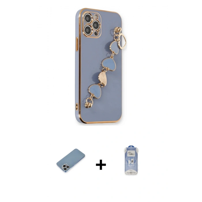 MARSİLYAN™- iPhone 12 Pro Max Kılıf Nova Işık Prime - Siyah Joko Magic 5D Cam + Shine Kamera Lens Koruma Cam - GI